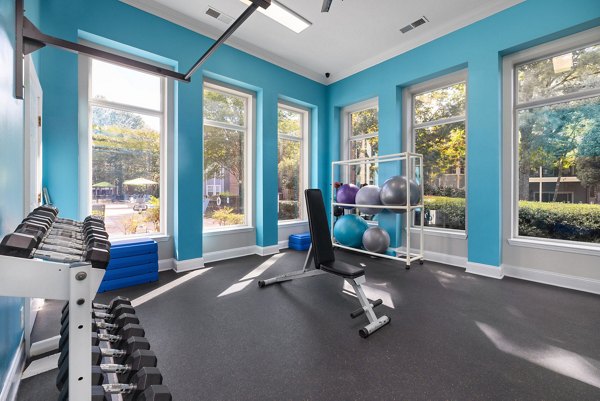  fitness center at Cary Greens at Preston Apartments