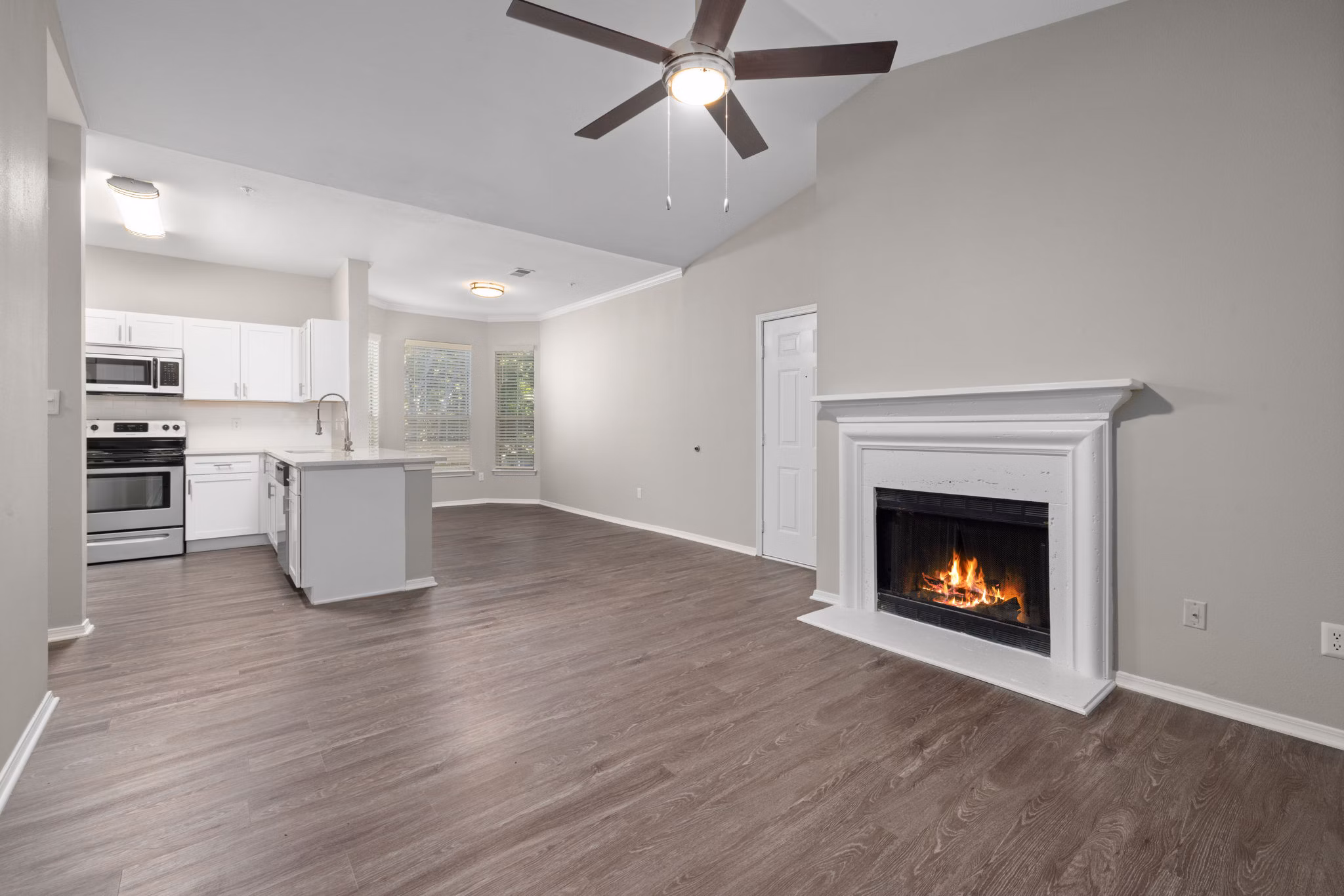 living room at Cary Greens at Preston Apartments 