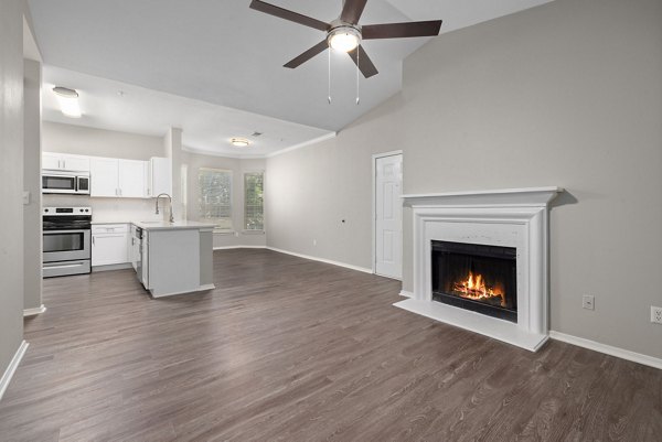 living room at Cary Greens at Preston Apartments 
