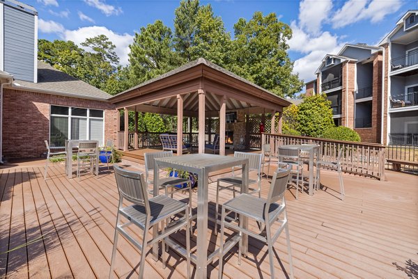 patio at Cary Greens at Preston Apartments 
