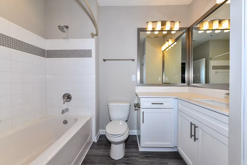 Bathroom with modern fixtures at Avana City North Apartments