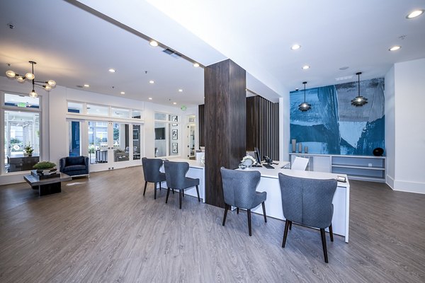 Leasing office with modern decor at Avana City North Apartments