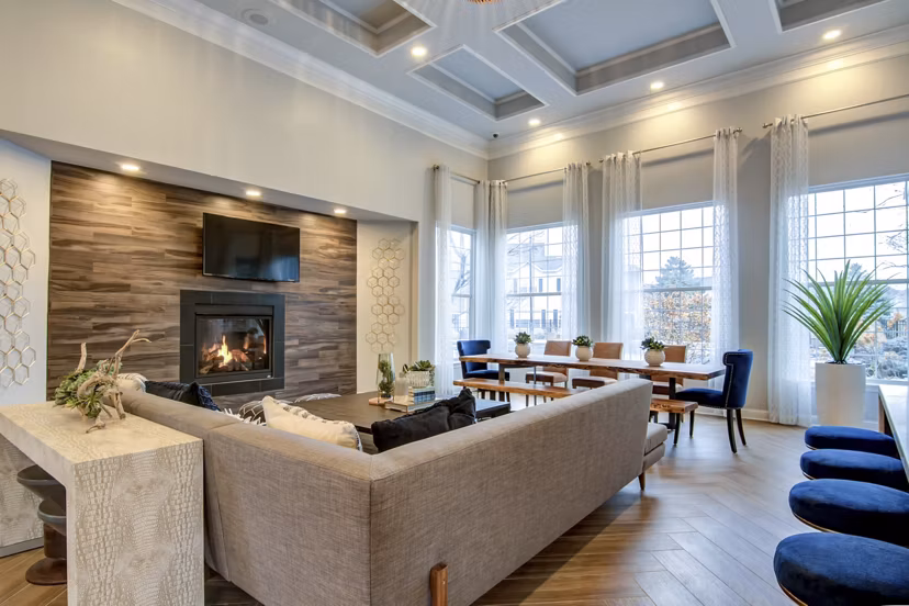 Elegant clubhouse with modern design at The Grand Reserve Apartments