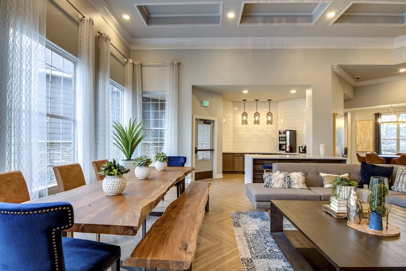 Elegant clubhouse featuring modern furnishings at The Grand Reserve Apartments