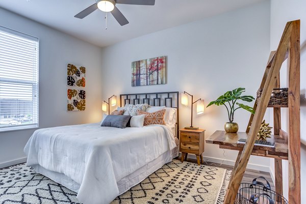 bedroom at Sunnen Station Apartments