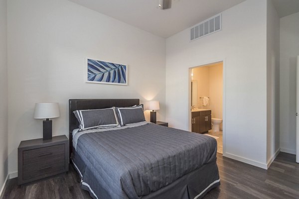 bedroom at Sunnen Station Apartments