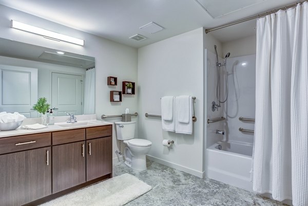 bathroom at Sunnen Station Apartments