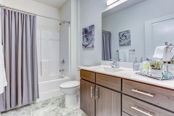 bathroom at Sunnen Station Apartments