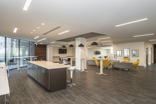 Chic clubhouse featuring modern design at Sunnen Station Apartments