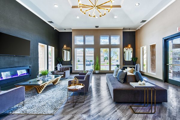 Clubhouse featuring modern design elements at San Paulo Apartments