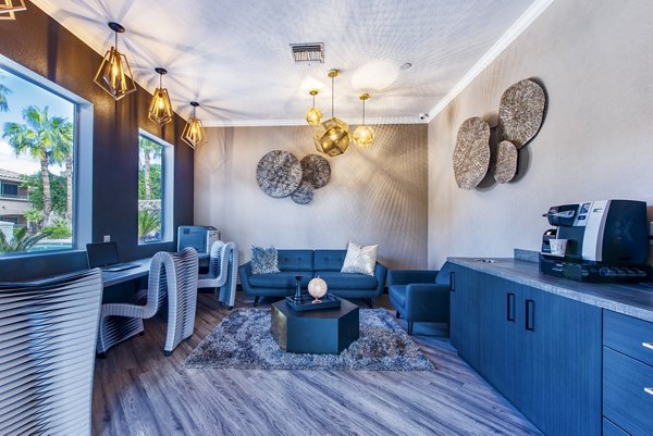 Clubhouse with modern design and elegant furnishings at San Paulo Apartments luxury residence