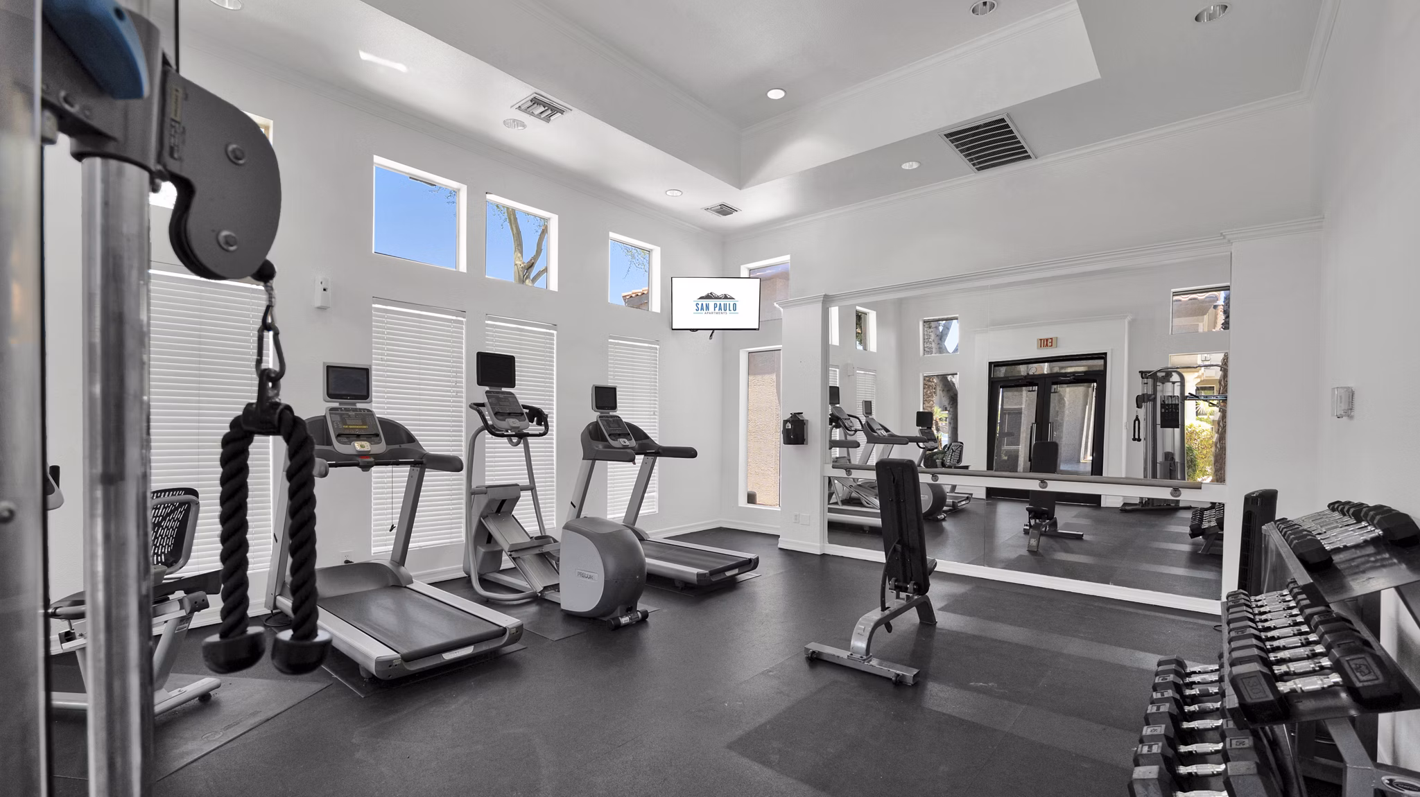 fitness center at San Paulo Apartments