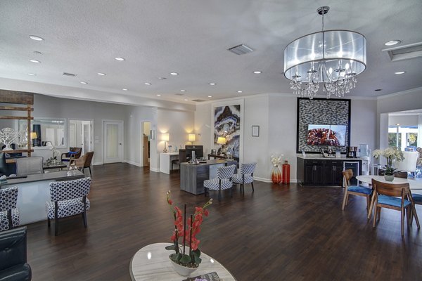 Modern clubhouse with stylish seating and community areas at La Morada at Weston Apartments