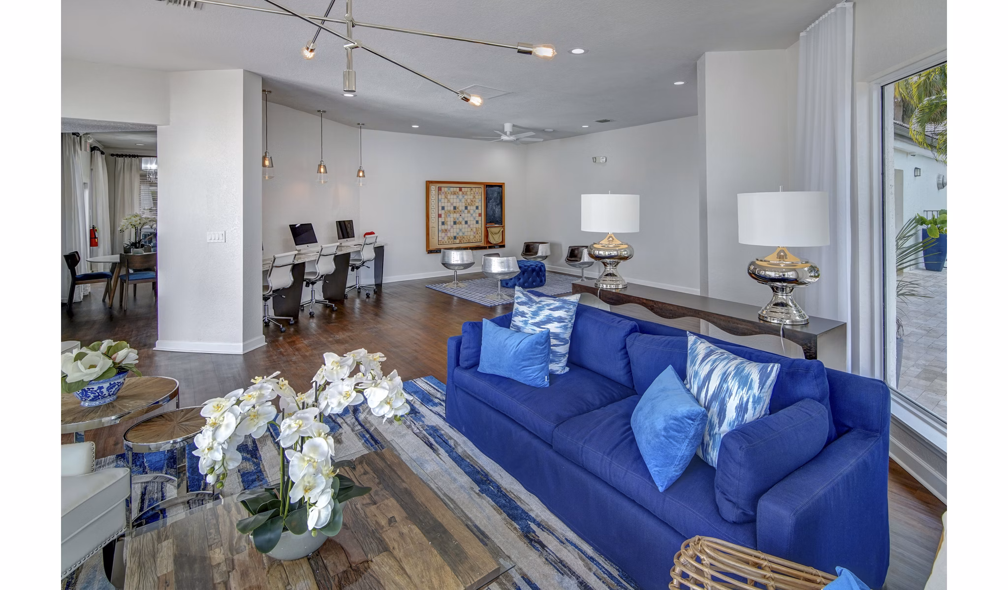 La Morada at Weston Apartments: Elegant clubhouse with modern design elements in a luxury setting