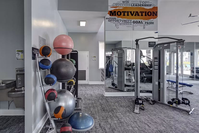 La Morada at Weston: State-of-the-art fitness center with modern equipment for residents