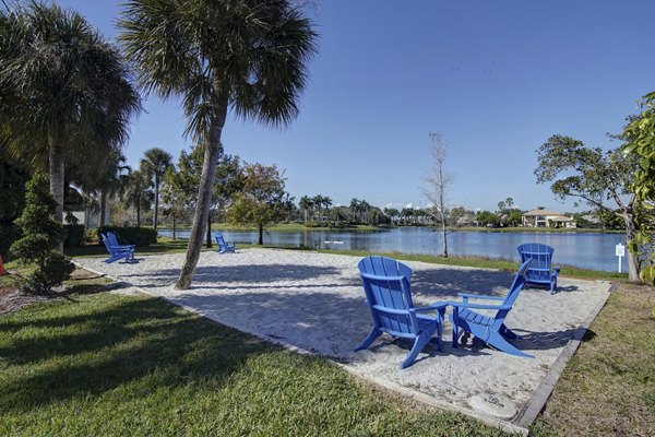 Sport court at La Morada at Weston Apartments featuring basketball hoops and spacious play area for residentsâ€