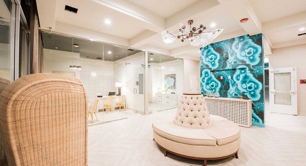Clubhouse with modern design at ONYX Glendale luxury apartments