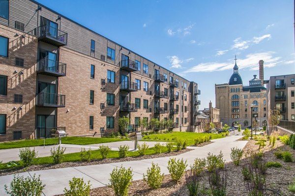 Grain Belt Apartments: Historic architecture building in vibrant urban setting