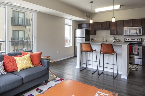 living room at Grain Belt Apartments