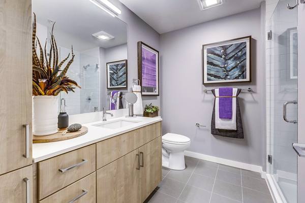 bathroom at Elan Uptown Flats Apartments