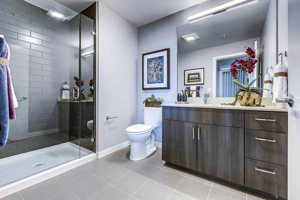 bathroom at Elan Uptown Flats Apartments
