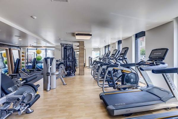 fitness center at Elan Uptown Flats Apartments