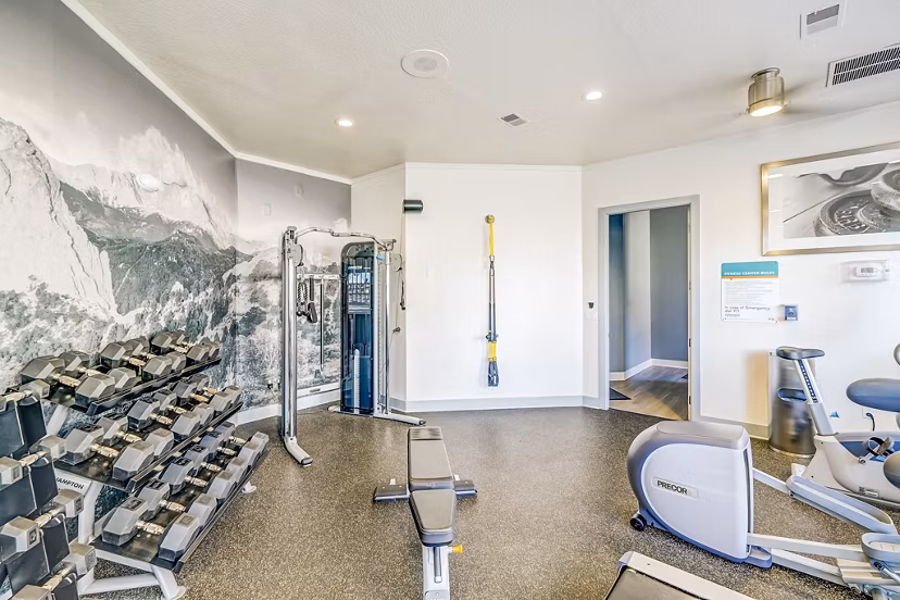 Fitness center with state-of-the-art equipment at Commons at Briargate Apartments