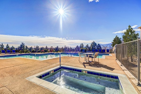 Relaxing hot tub at Commons at Briargate Apartments, offering a luxurious retreat for residents