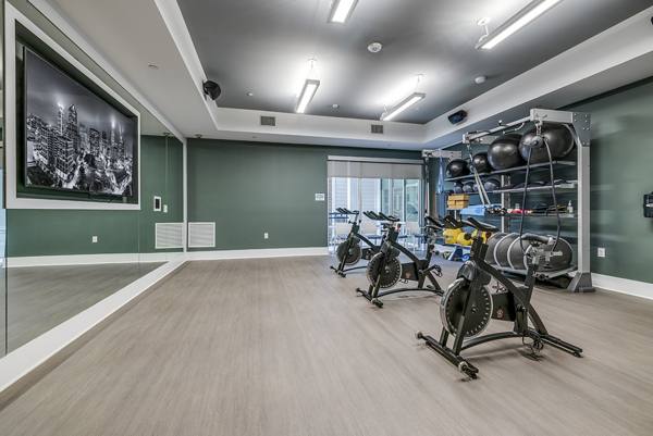 yoga/spin studio at Overture Providence Apartments