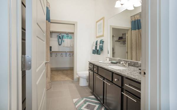 bathroom at HiLine Heights Apartments