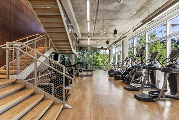 State-of-the-art fitness center with modern equipment at Gallery at Turtle Creek Apartments