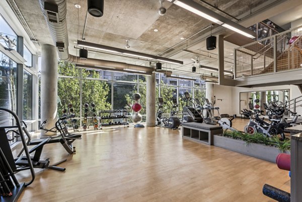 State-of-the-art fitness center with modern equipment at Gallery at Turtle Creek Apartments in Dallas