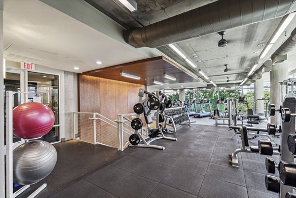 Fitness center with modern equipment at Gallery at Turtle Creek Apartments, a luxury community offering premium amenities for active lifestyles