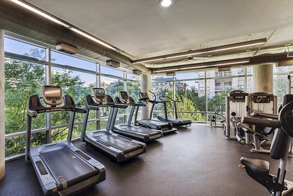 State-of-the-art fitness center with modern equipment at Gallery at Turtle Creek Apartments