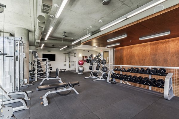 State-of-the-art fitness center with modern equipment at Gallery at Turtle Creek Apartments