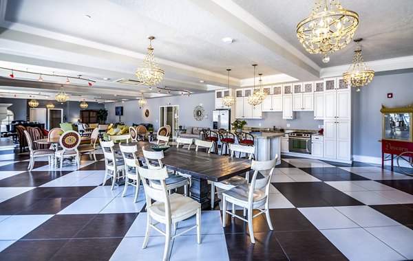 Modern clubhouse offering social spaces at Cottages on 7th, a 55+ community, ideal for gatherings and relaxation
