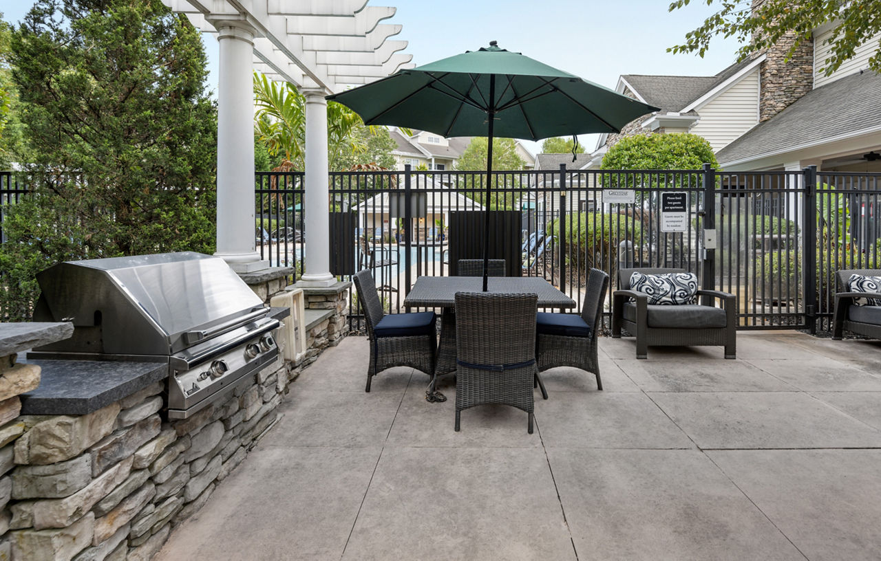 Grill area at West Village Apartments