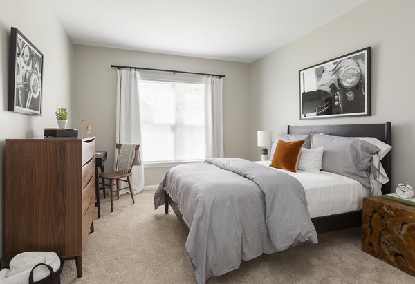 Spacious bedroom with modern decor at Pembroke Woods Apartments