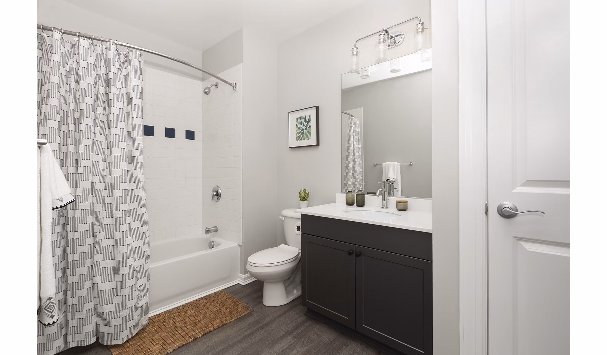 Bathroom featuring modern fixtures and sleek design in Pembroke Woods Apartments