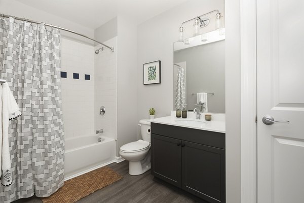 Bathroom featuring modern fixtures and sleek design in Pembroke Woods Apartments