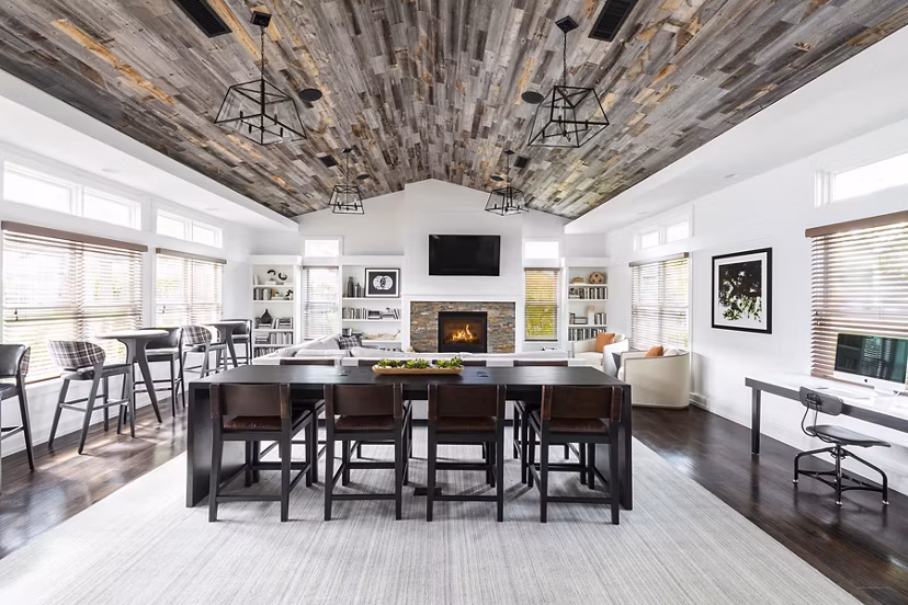 Beautiful clubhouse offering community space and modern design at Pembroke Woods Apartments