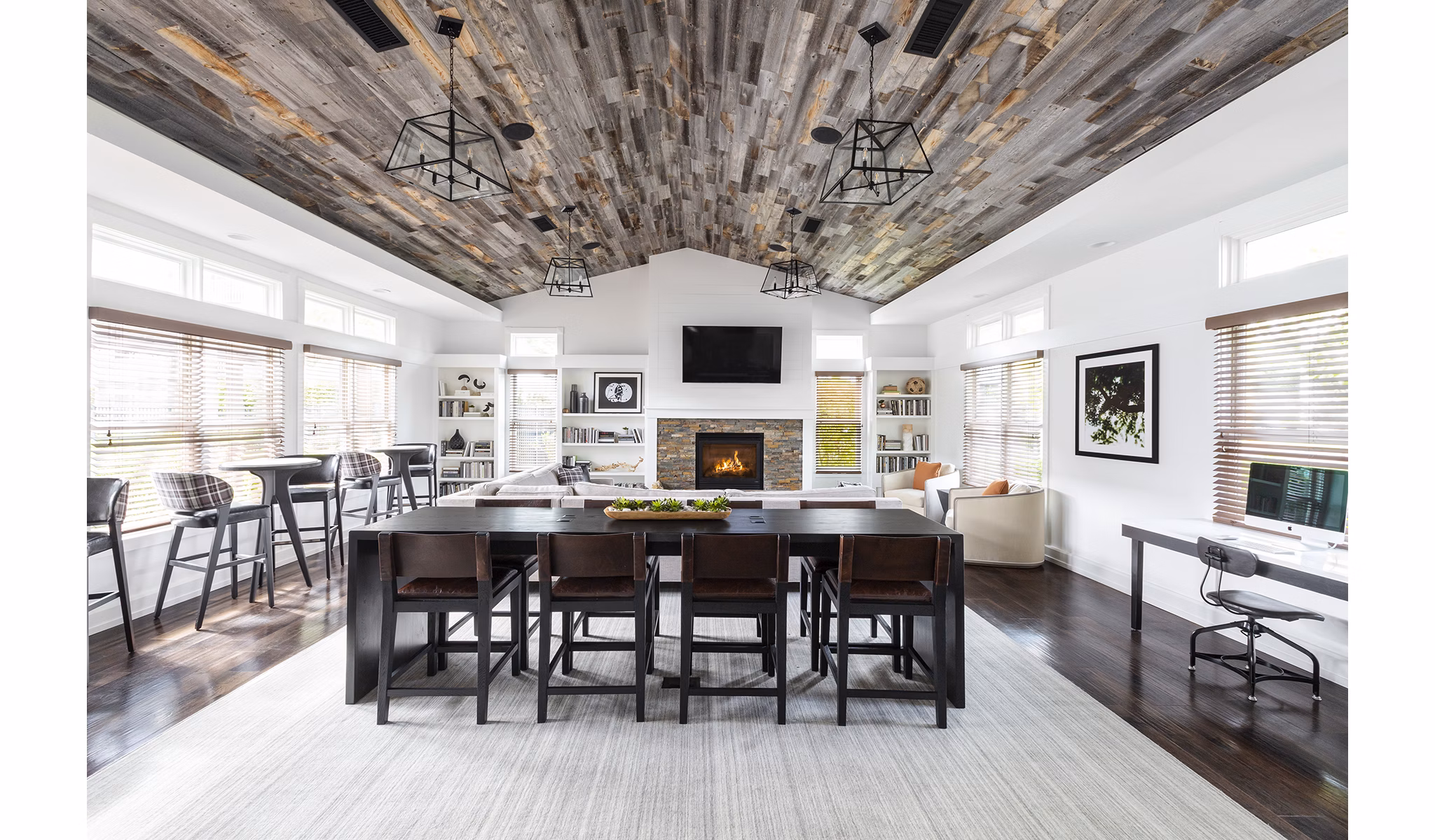 Beautiful clubhouse offering community space and modern design at Pembroke Woods Apartments