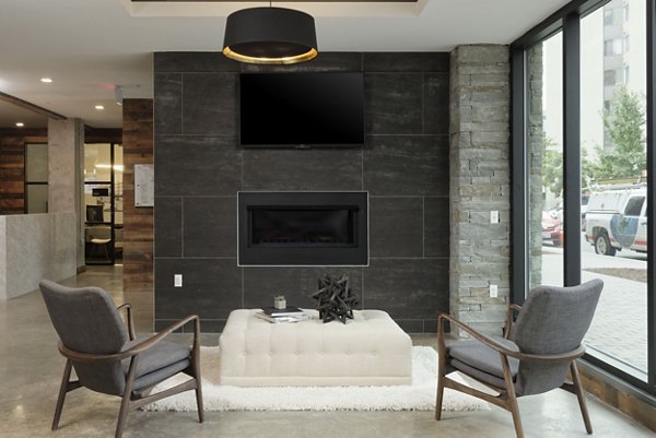 Modern clubhouse featuring stylish design at The Aspen Apartments
