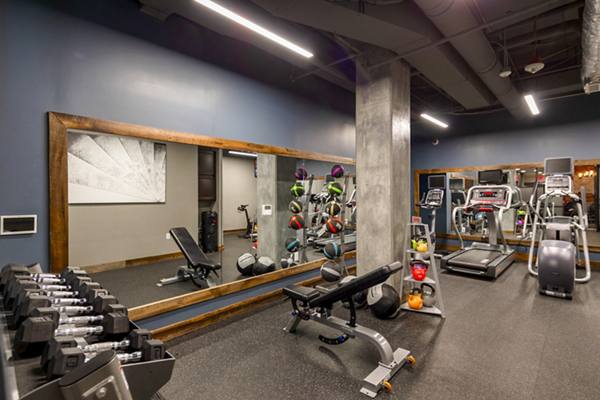 fitness center at The Aspen Apartments