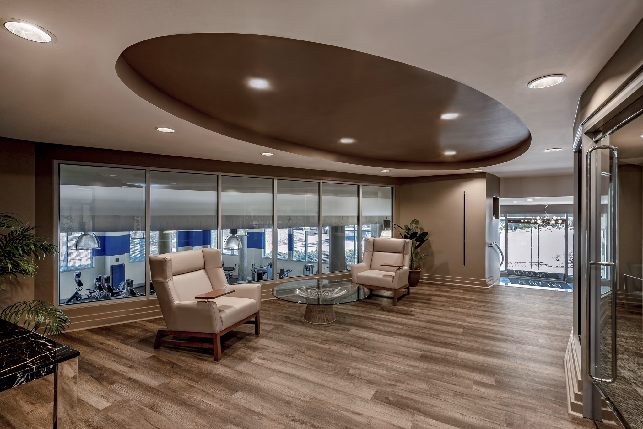 Modern clubhouse with stylish decor at The Lofts at Park Crest Apartments