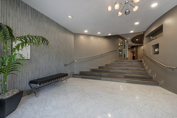 Clubhouse featuring modern seating and open spaces at The Lofts at Park Crest Apartments