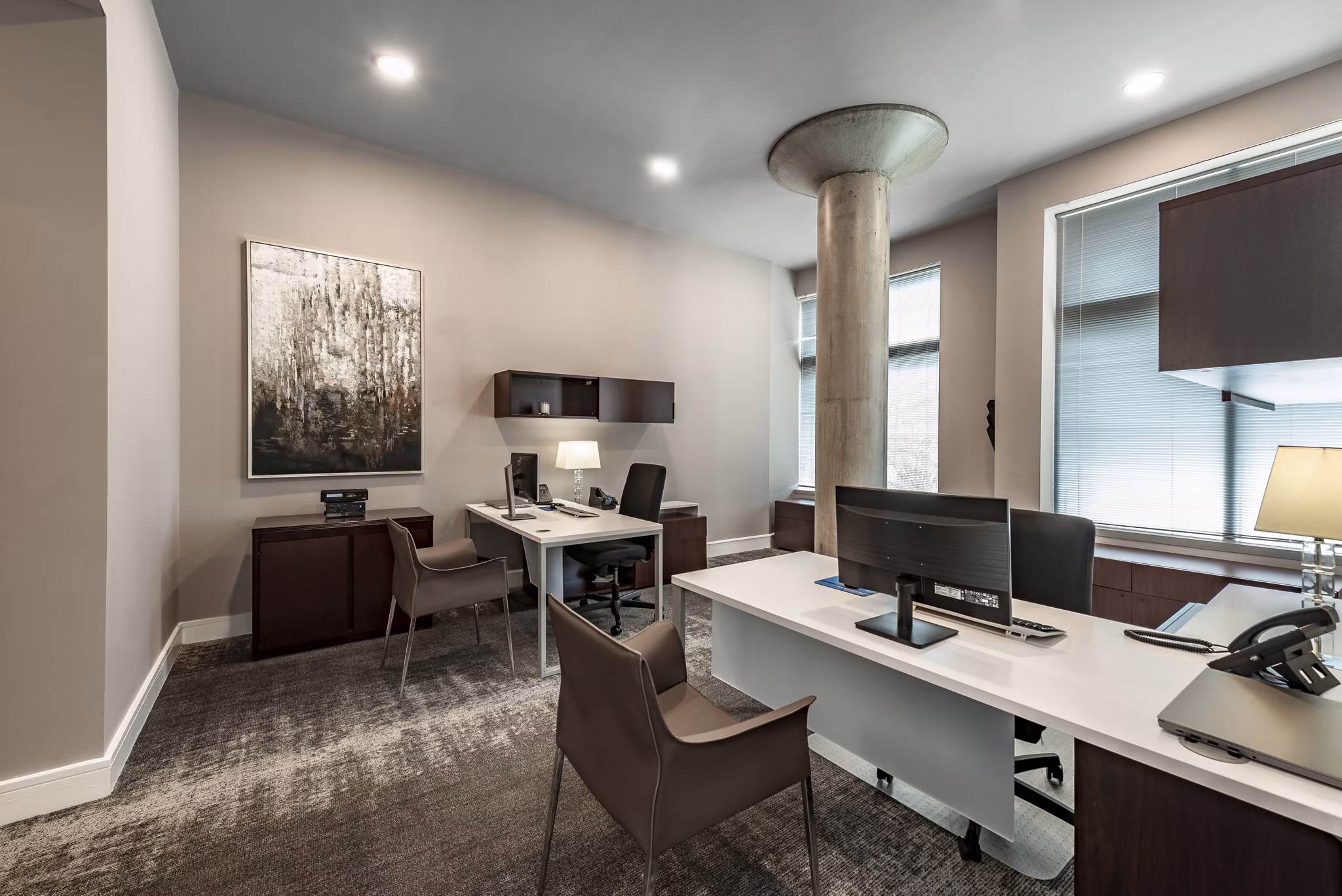 Modern clubhouse featuring stylish seating and entertainment areas at The Lofts at Park Crest Apartments