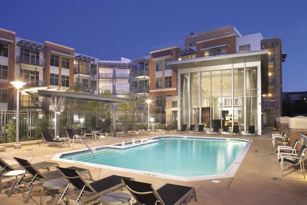 pool at The Lofts at Park Crest Apartments