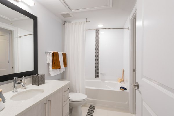 Modern bathroom with sleek fixtures at Latitude Apartments