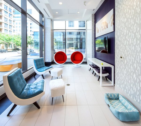 Pet-friendly dog wash station at Latitude Apartments with convenient features for luxury living